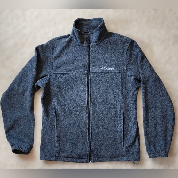 ​Columbia Fleece Jacket Men's Size M Full Zip Dark Gray - Picture 1 of 7